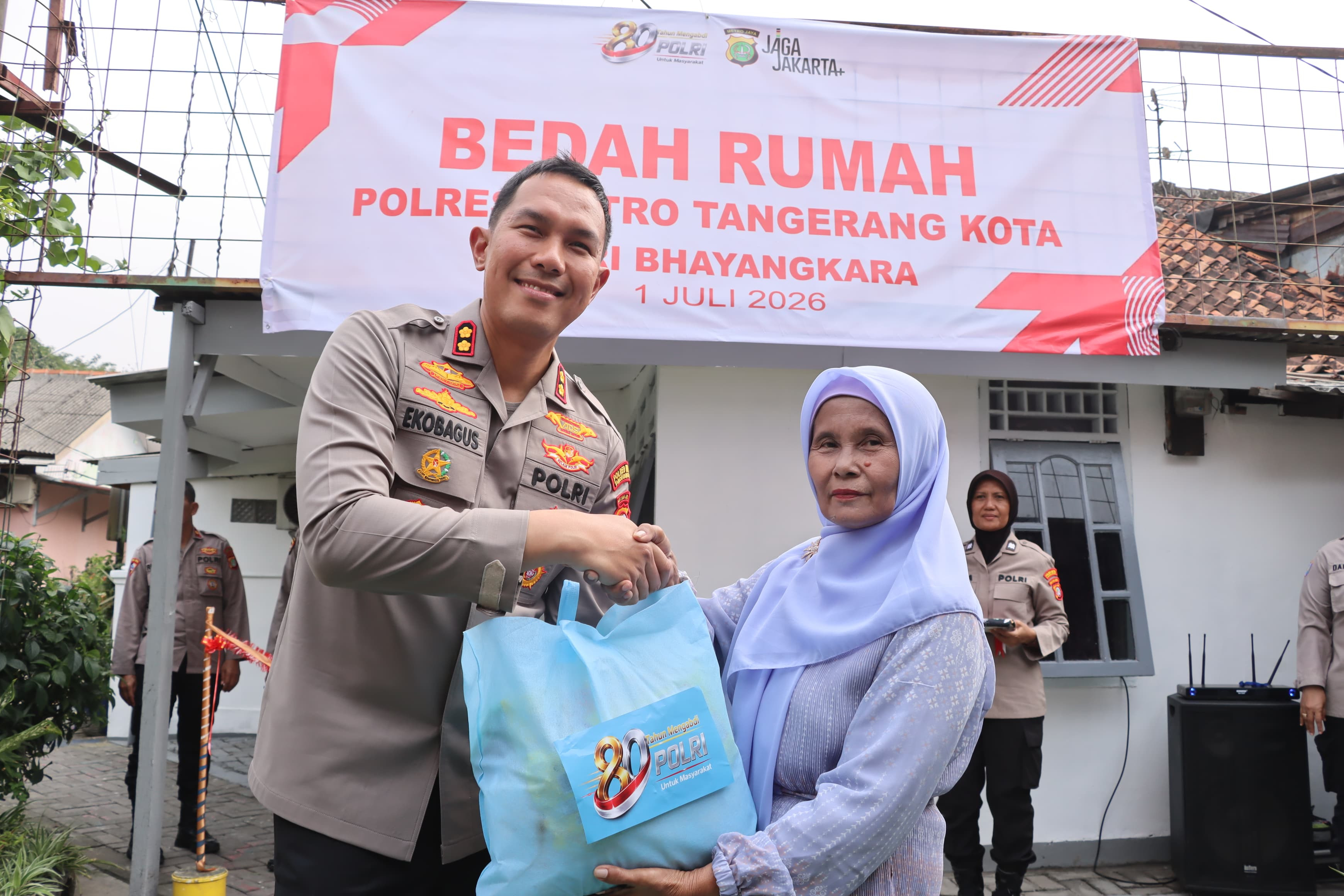 Polres Metro Tangerang Kota Bedah Rumah Warakawuri, Wujud Kepedulian kepada Keluarga Purnawirawan Polri