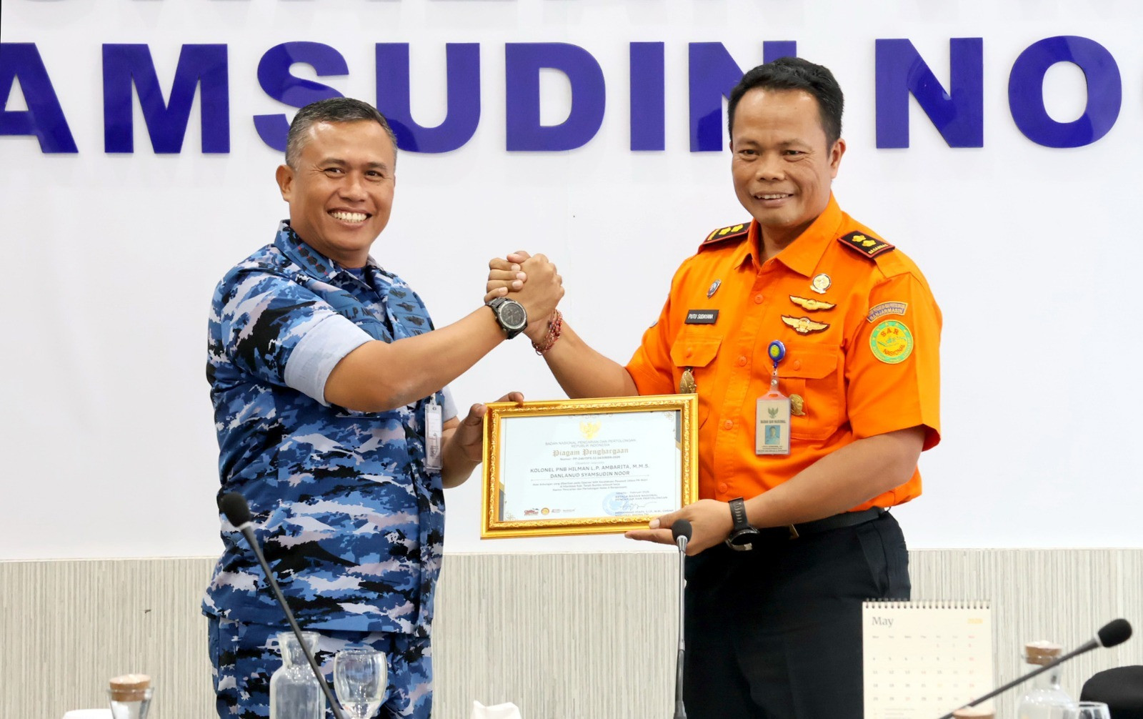 Sinergi Tanpa Batas, Kabasarnas Beri Penghargaan Khusus untuk Lanud Sjamsudin Noor