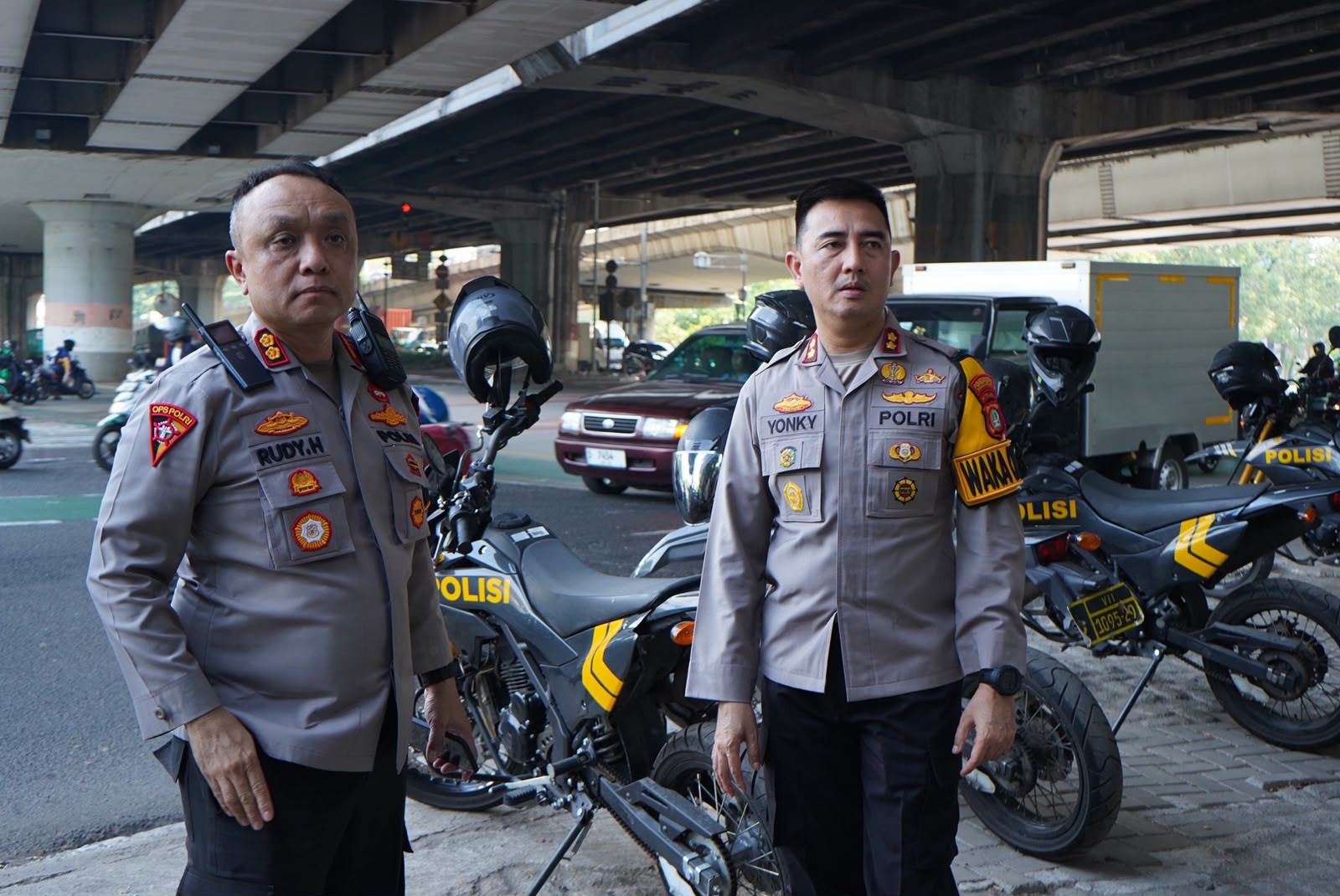 Wakapolres Metro Jakut Cek Kesiapan Personel di TL Coca-Cola, Antisipasi Massa Menuju Aksi di Monas