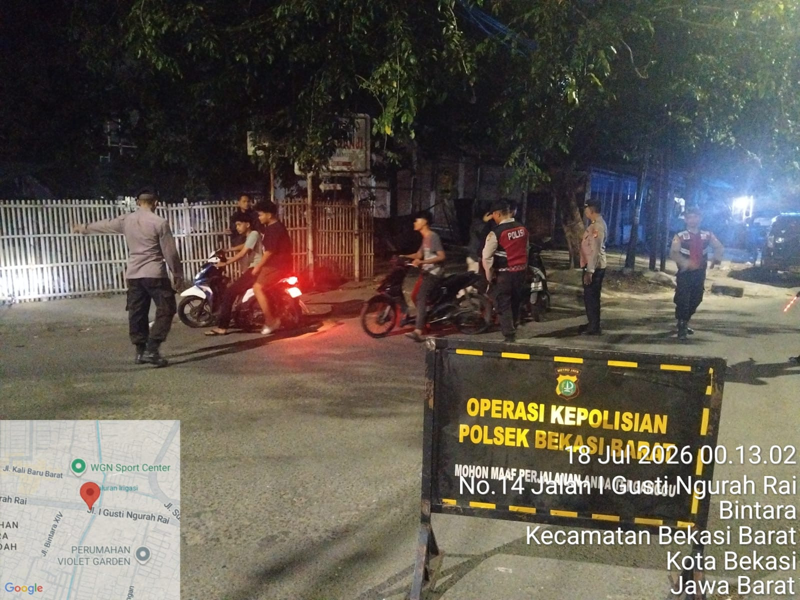 Jaga Jakarta On The Spot Wakapolsek Bekasi Barat Pimpin KRYD Cegah Tawuran