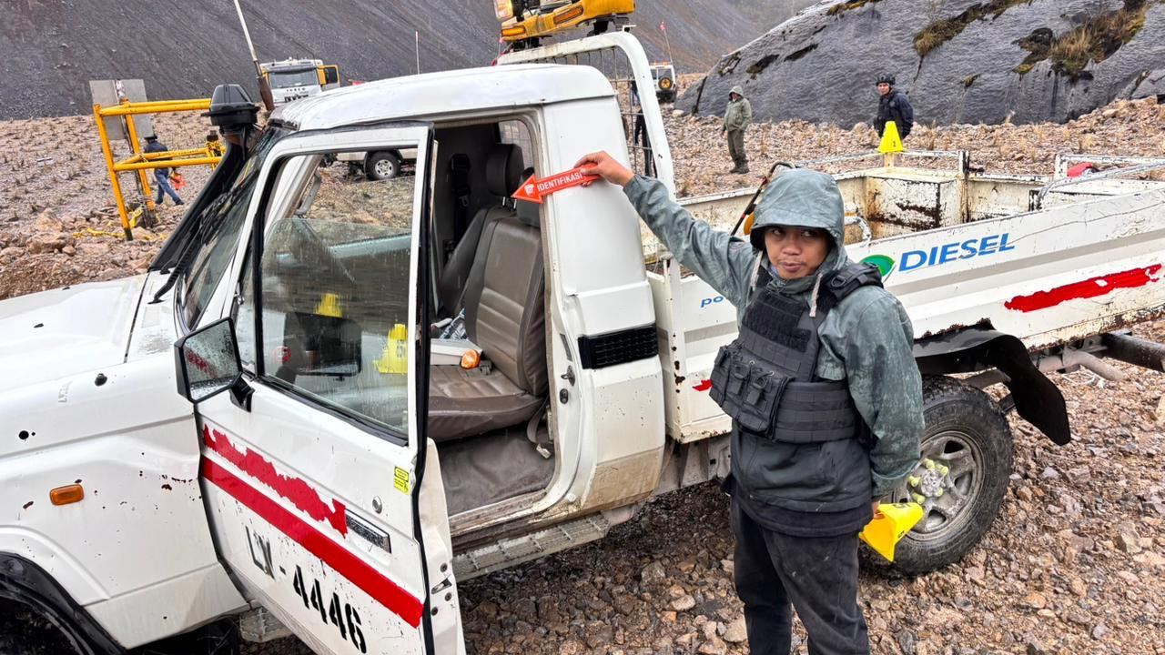 Satgas Operasi Damai Cartenz Lakukan Olah TKP Penembakan Karyawan PT Freeport di Tembagapura