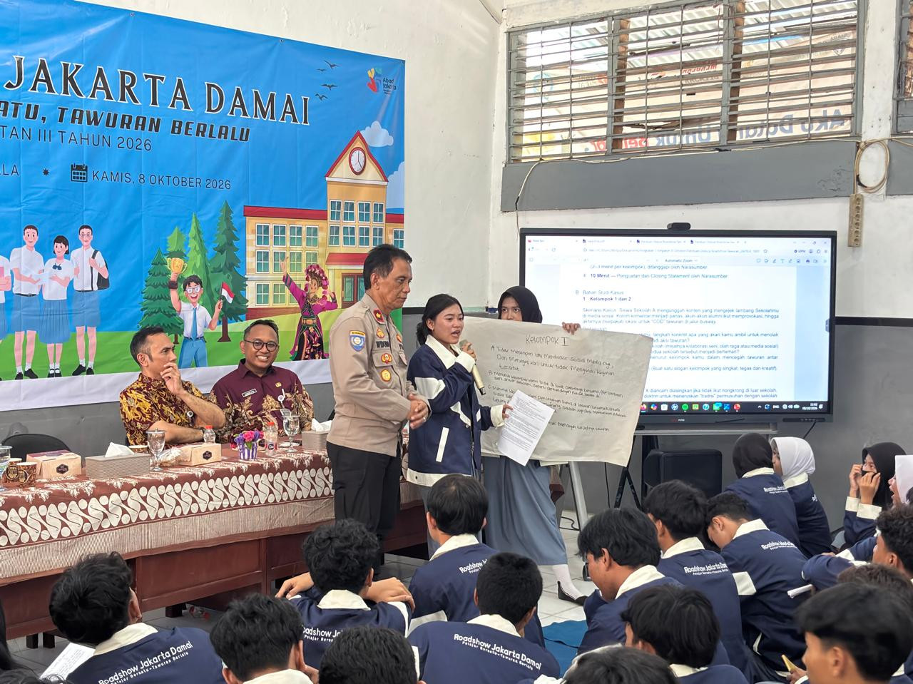 Roadshow Jakarta Damai, Polisi Ajak Pelajar SMK Wiyata Mandala Jauhi Tawuran