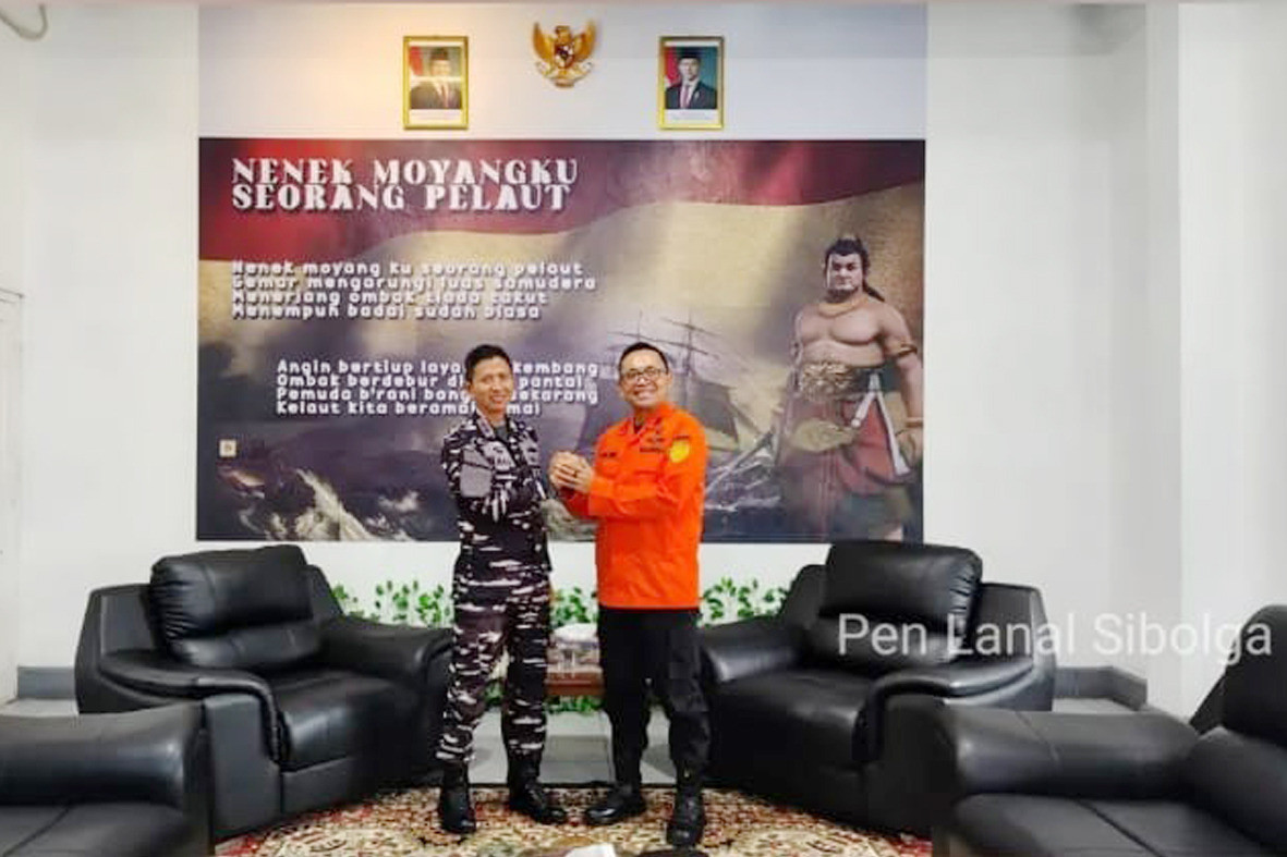 Danlanal Sibolga Terima Kunjungan Silaturahmi Kepala Kantor Pencarian dan Pertolongan Kelas B Nias