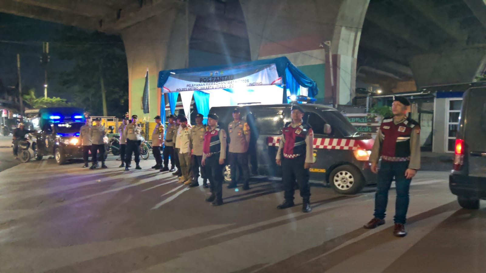 Perkuat Keamanan Wilayah, Tiga Pilar Cilincing Gelar Apel KRYD dan Patroli Malam